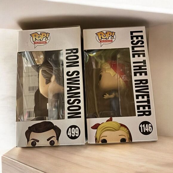 (NEW)Lot of 2 Parks & Recreation-Ron Swanson & Leslie Knope FunkoPop - Picture 5 of 5